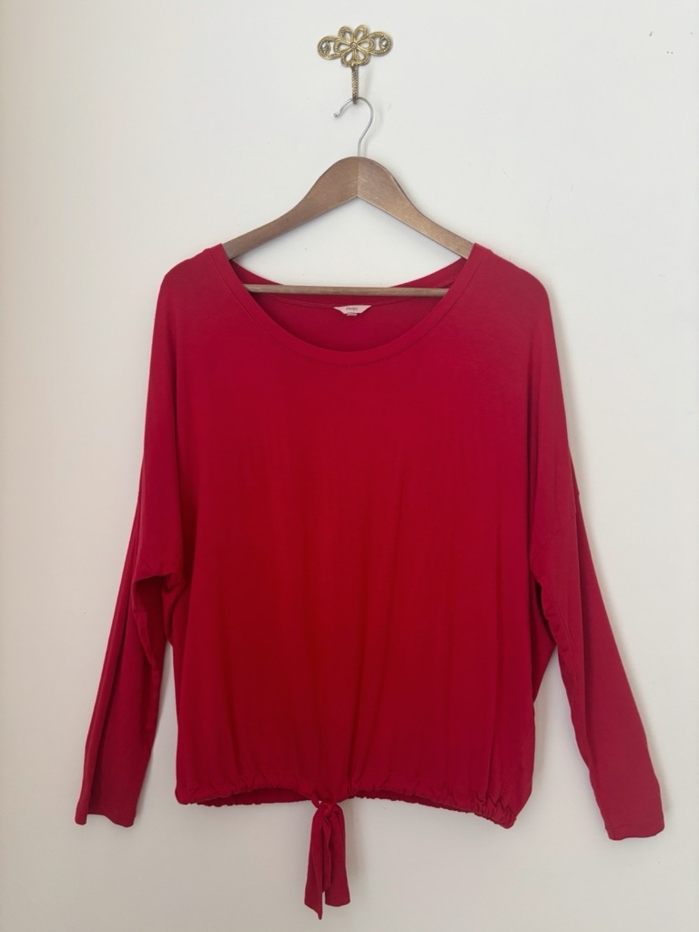 Eberjey Holly Red Slouchy Pajama Top Medium Cozy Loungewear